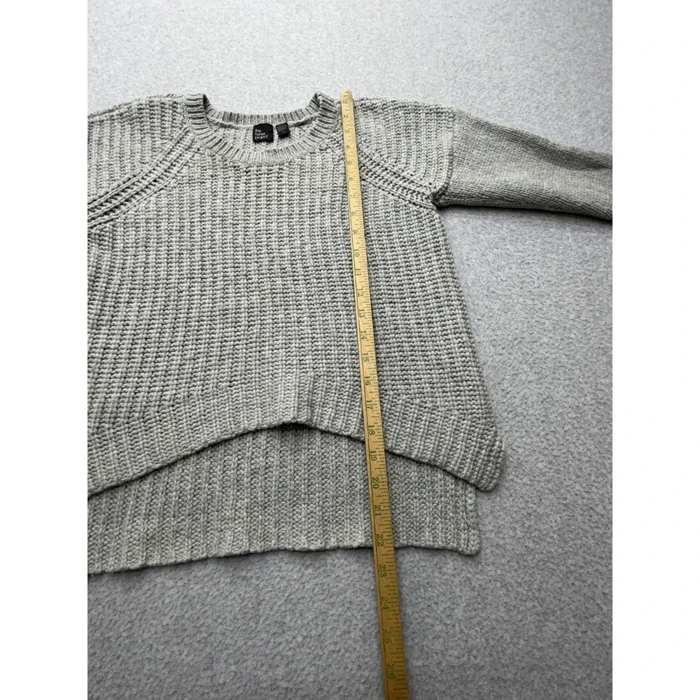 The Fisher Project Sweater Womens L Gray Merino‎ Wool Crew Neck Chunky Knit